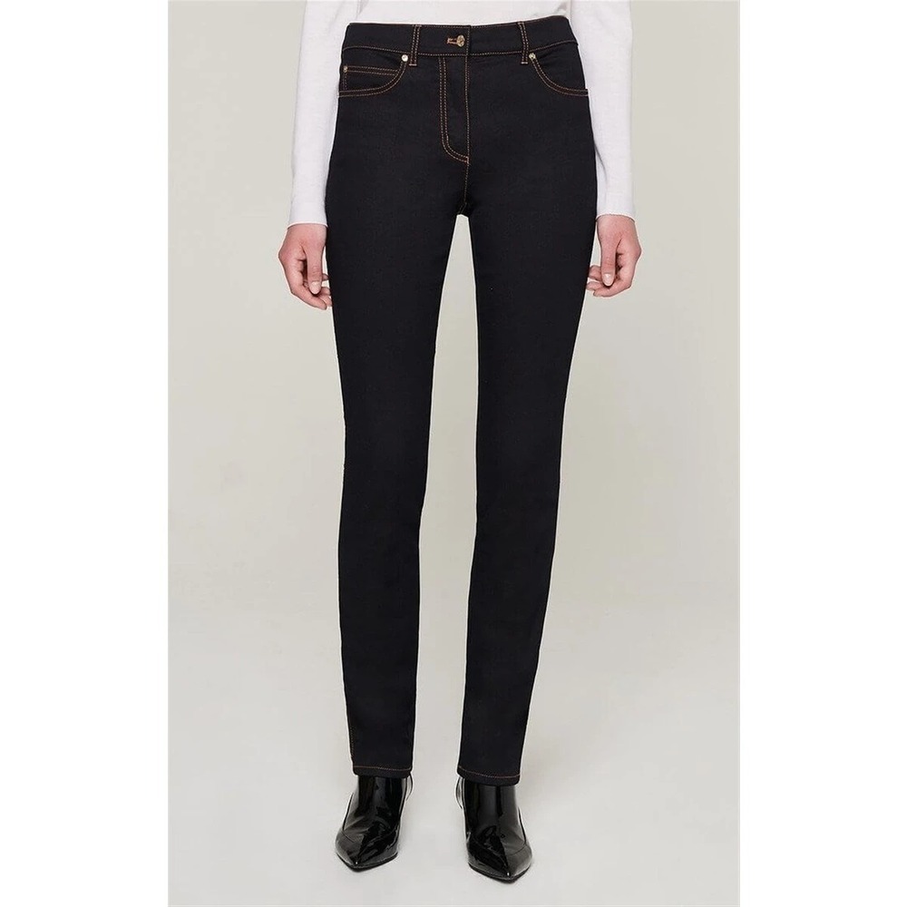 ESCADA Womens 14/46‎ Dark Wash Stretch Jeans Straight Leg High Waist Slim Fit